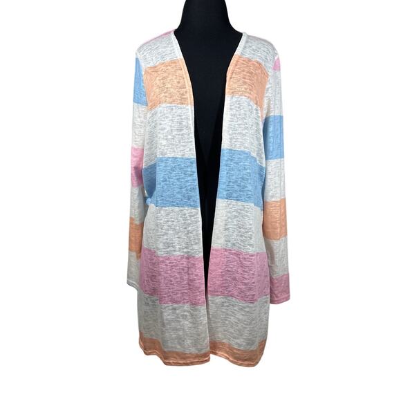 BiBi Women's Lightweight Longline Open Cardigan Sweater Pastels Size M Office - Picture 1 of 12